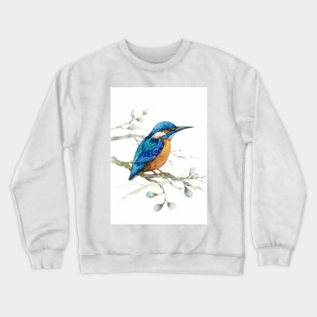 kingfisher Crewneck Sweatshirt by Elena_Vavilina